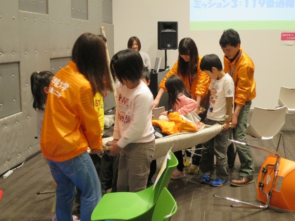 最後のBOUSAIトライアスロンでは子どもたちが力を合わせて頑張りました