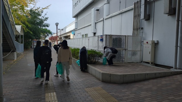 神戸女子大学の清掃の様子(画像)