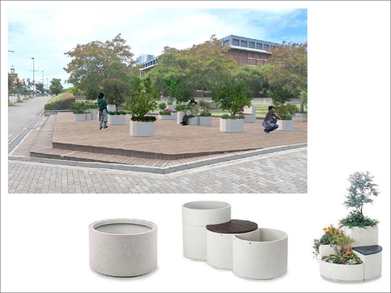 イメージパースとプランター参考写真