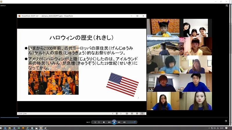 「ハロウィンの歴史など」について森下准教授から説明