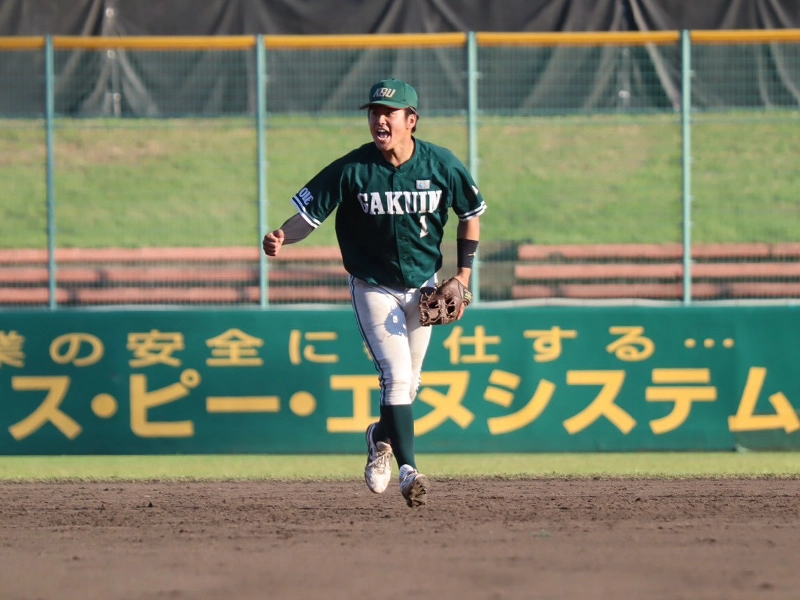 ベストナインに選ばれた主将の竹内颯平さん