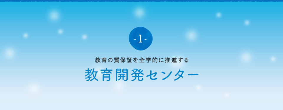 教育の質保証を全学的に推進する　～教育開発センター