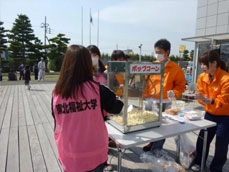 東北福祉大学の学生と一緒に活動