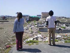 石巻市仮設住宅 南境団地付近地図