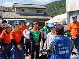 ボランティアセンターにて受付(真備町服部地区サテライト)