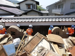 ボランティアセンターにて受付（真備町服部地区サテライト）