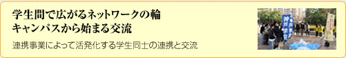 学生間で広がるネットワークの輪　キャンパスから始まる交流