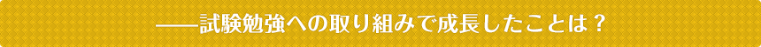 試験勉強への取り組みで成長したことは？