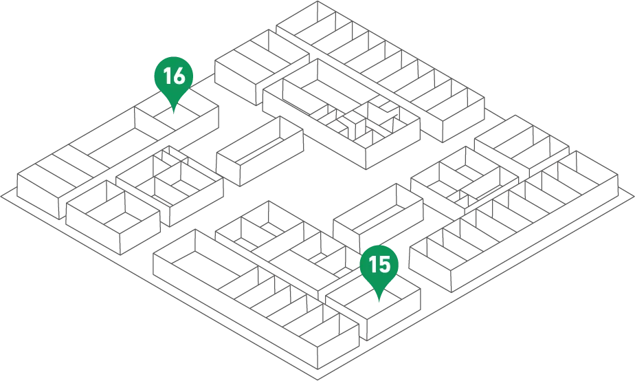 3階図面:各部屋に番号がふってある